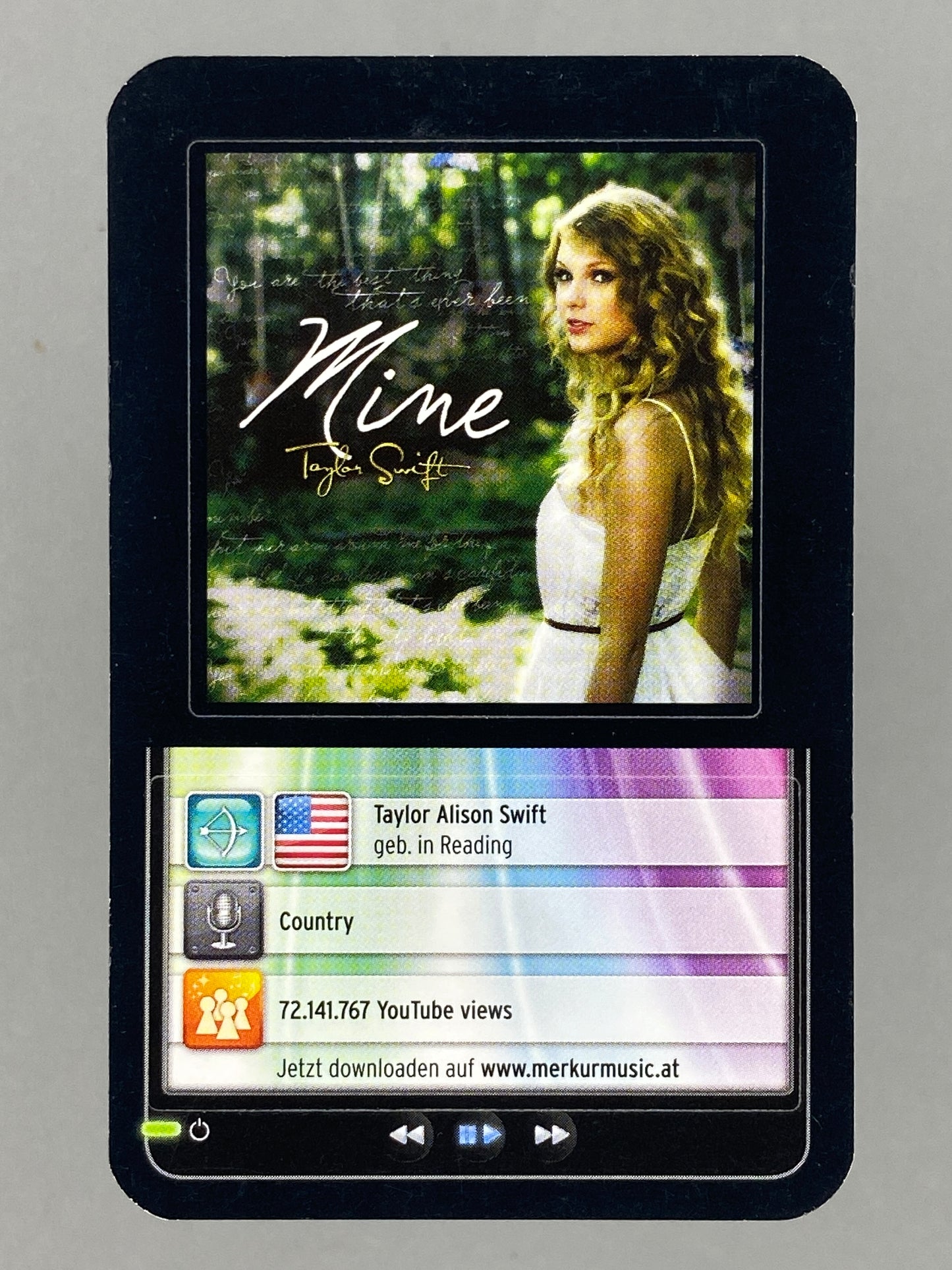2012 Merkur Taylor Swift Star & Tunes Sticker (Austria) (Music)