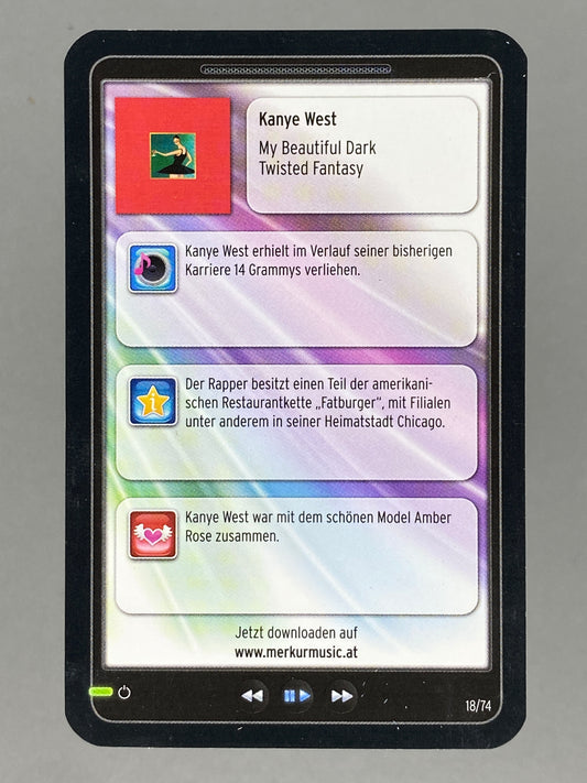 2012 Merkur #18/74 Kanye West Star & Tunes (Austria) (Music)