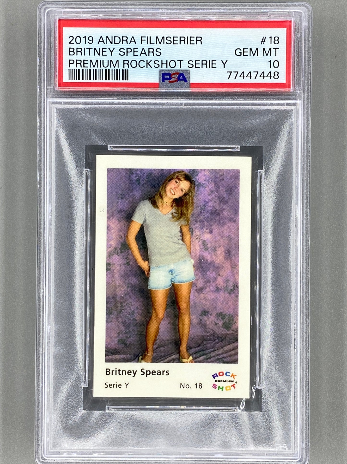 2019 Andra Filmserier #18 Britney Spears Premium ROCK SHOT Serie Y PSA 10 Pop 5 (Music)