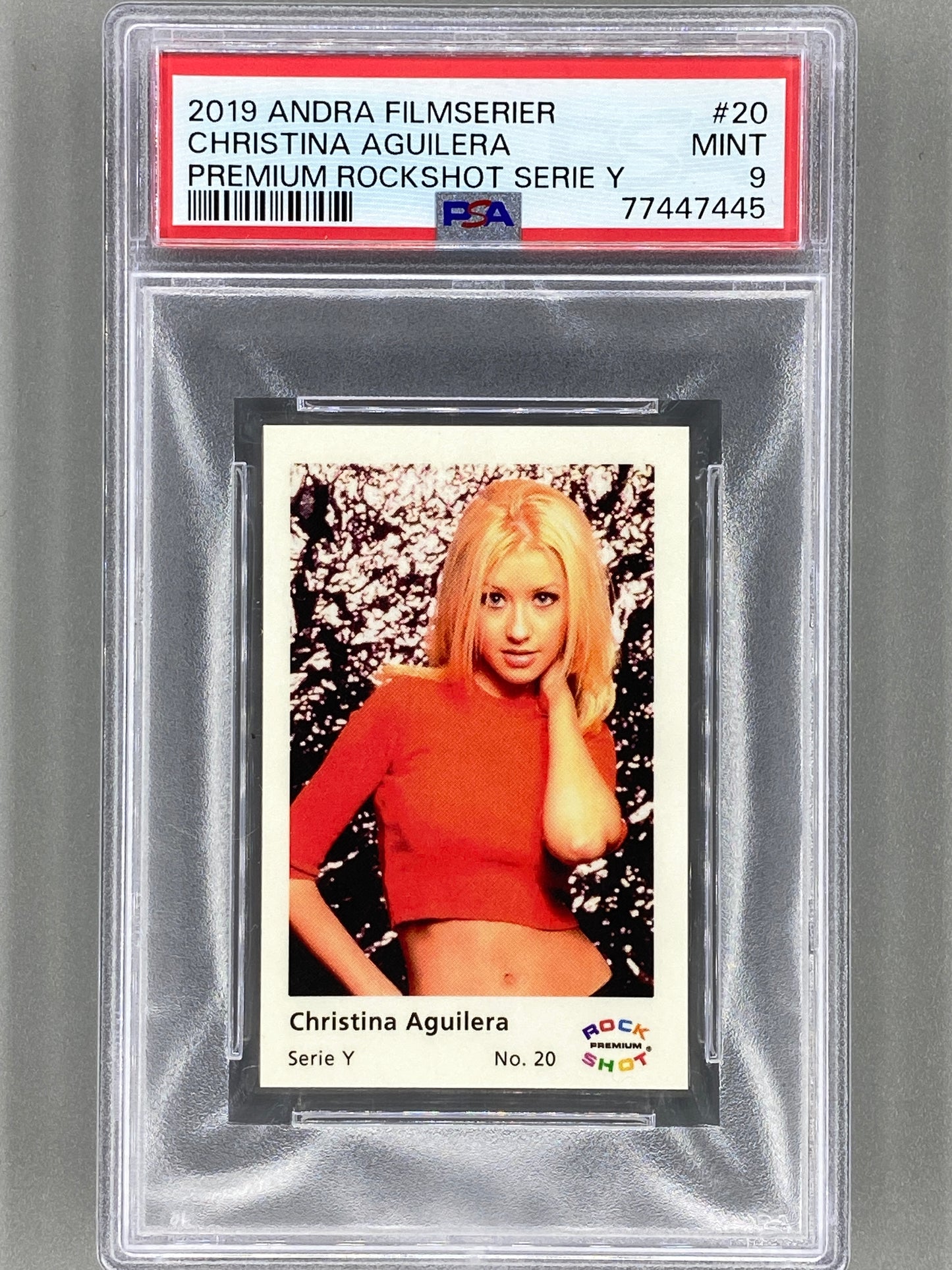 2019 Andra Filmserier #20 Christina Aguilera Premium ROCK SHOT Serie Y PSA 9 Pop 5 (Music)