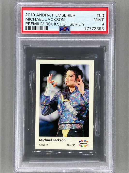 2019 Andra Filmserier #50 Michael Jackson Premium ROCKSHOT Serie Y PSA 9 Pop 2 - 1 Higher (Music)