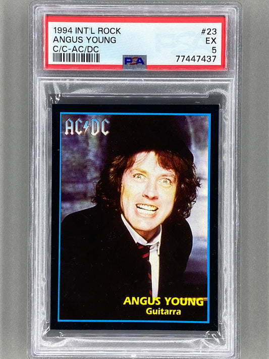 1994 Ultra Figus #23 Angus Young Intl Rock Cards Collection AC/DC PSA 5 Pop 1 (Music)