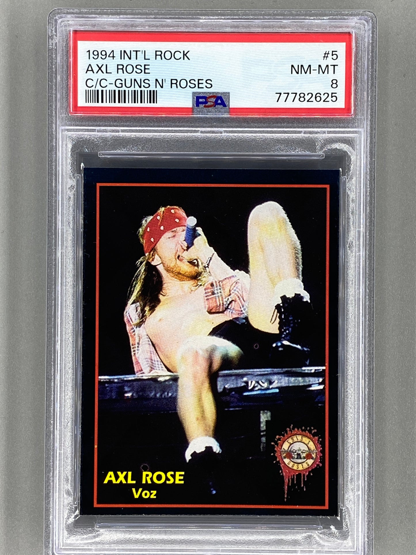 1994 Ultra Figus #5 Axl Rose Intl Rock Cards Collection Guns N Roses PSA 8 Pop 1 (Music)