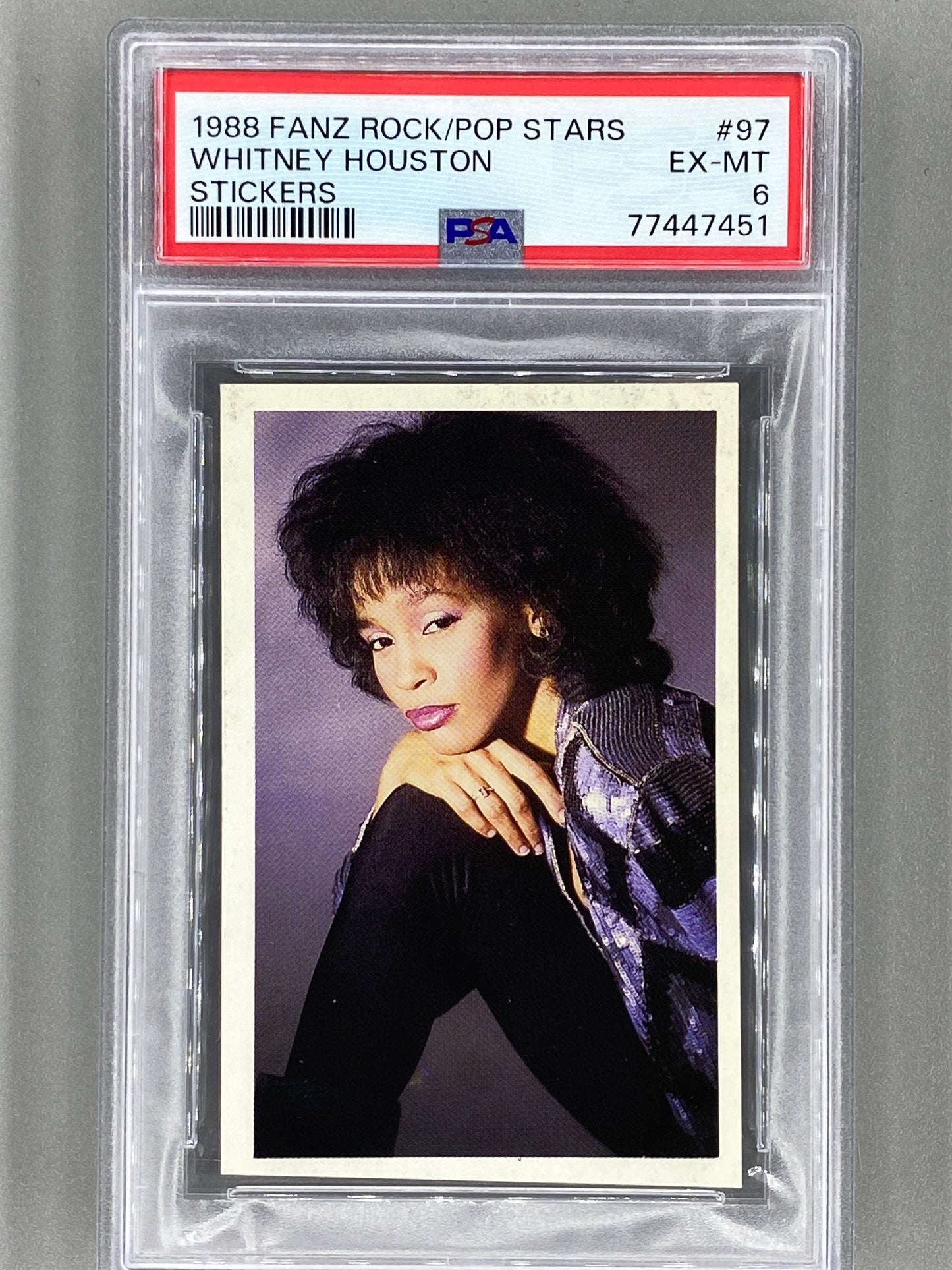 1988 Fanz #97 Whitney Houston Rock/Pop Stars Stickers PSA 6 - Pop 1 (Music)