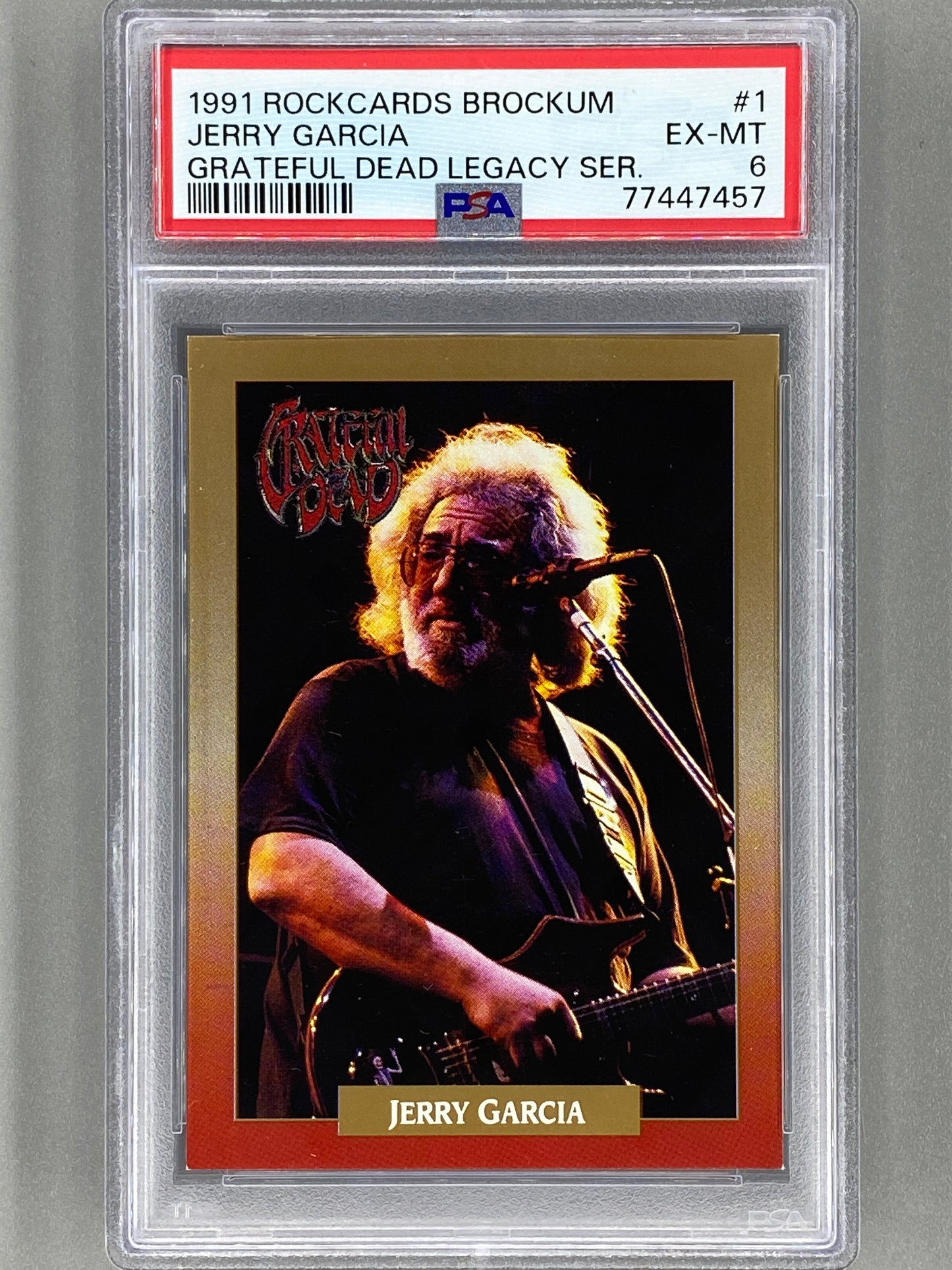 1991 Brockum Rockcards #1 Jerry Garcia Grateful Dead Legacy Series PSA 6 Pop 14 (Music)