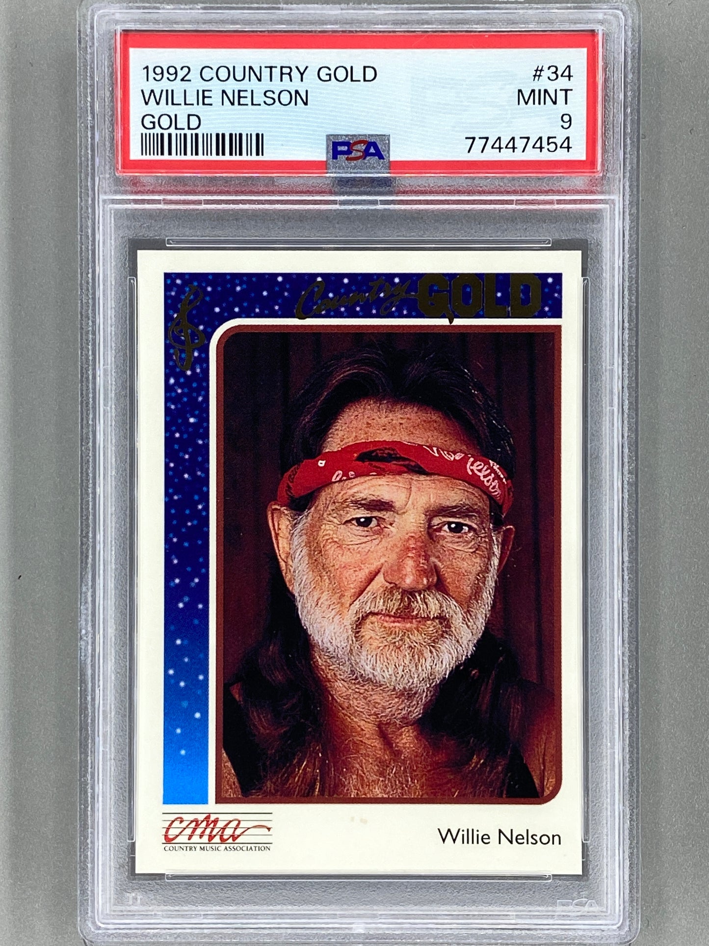 1992 Sterling Country Gold #34 Willie Nelson Gold PSA 9 - Pop 8 (Music)