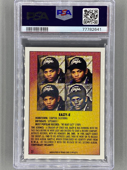 1991 Premier Rap Pack #31 Eazy-E PSA 9 Pop 33 (Music)