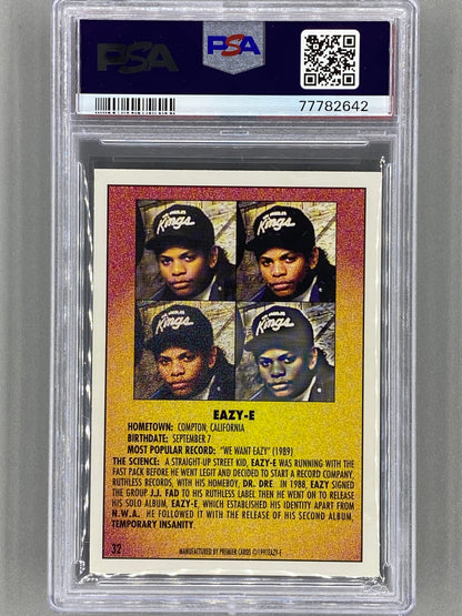 1991 Premier Rap Pack #32 Eazy-E PSA 8 Pop 28 (Music)