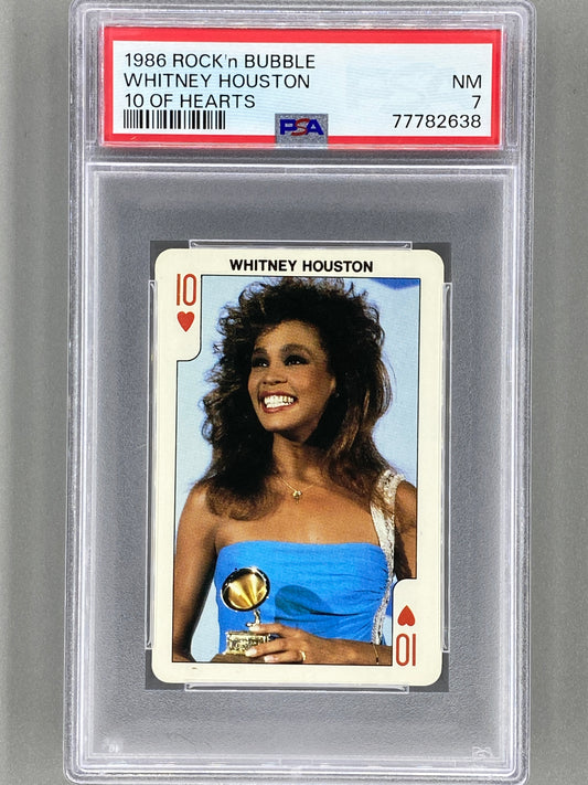 1986 Rock'n Bubble Whitney Houston 10 of Hearts PSA 7 - Pop 9 - 27 Higher (Music)