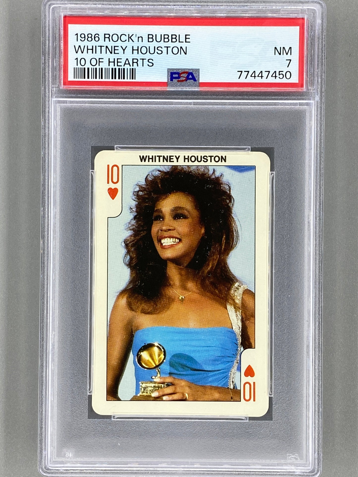 1986 Rock'n Bubble Whitney Houston 10 of Hearts PSA 7 - Pop 9 - 27 Higher (Music)