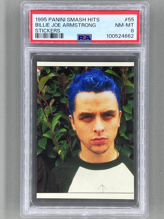 1995 Panini #55 Billie Joe Armstrong Smash Hits Stickers PSA 8 Pop 9 (Music)