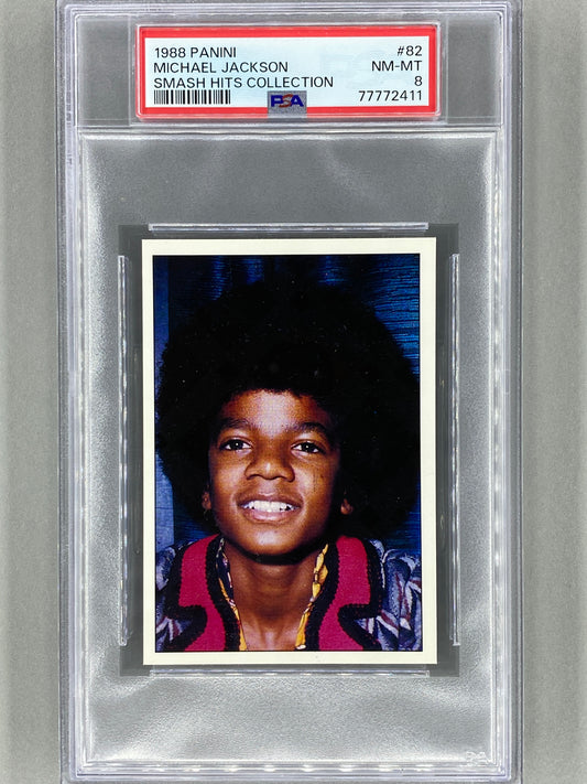 1988 Panini #82 Michael Jackson Smash Hits Sticker Collection PSA 8 - Pop 1 (Music)