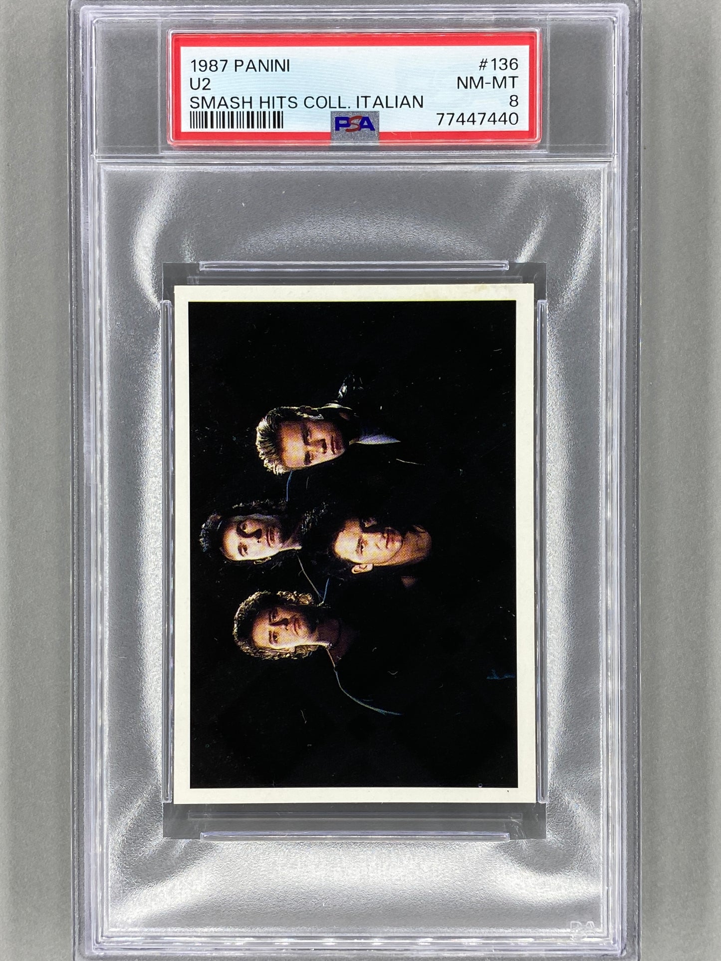 1987 Panini #136 U2 Smash Hits Collection Italian PSA 8 - Pop 1 (Music)