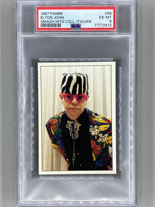 1987 Panini #68 Elton John Smash Hits Collection Italian PSA 6 - Pop 2 (Music)