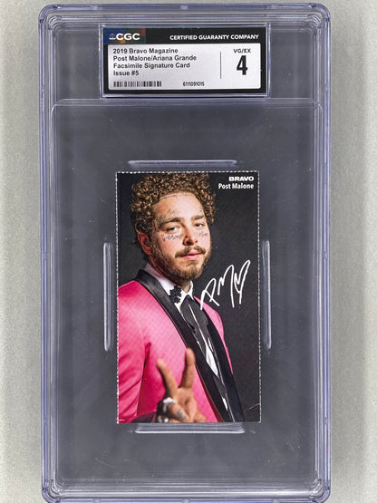 2019 Bravo Post Malone / Ariana Grande Autogrammkarten (Germany) CGC 4 Pop 1 (Music)