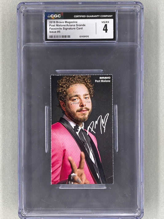 2019 Bravo Nr 5 Post Malone / Ariana Grande Autogrammkarten (Germany) CGC 4 Pop 1 (Music)