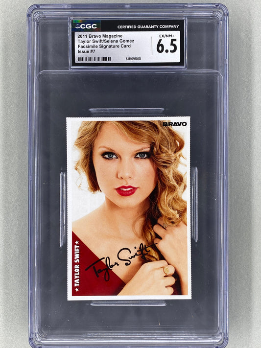 2011 Bravo Nr 7 Taylor Swift / Selena Gomez Autogrammkarten (Germany) CGC 6.5 Pop 1 (Music)