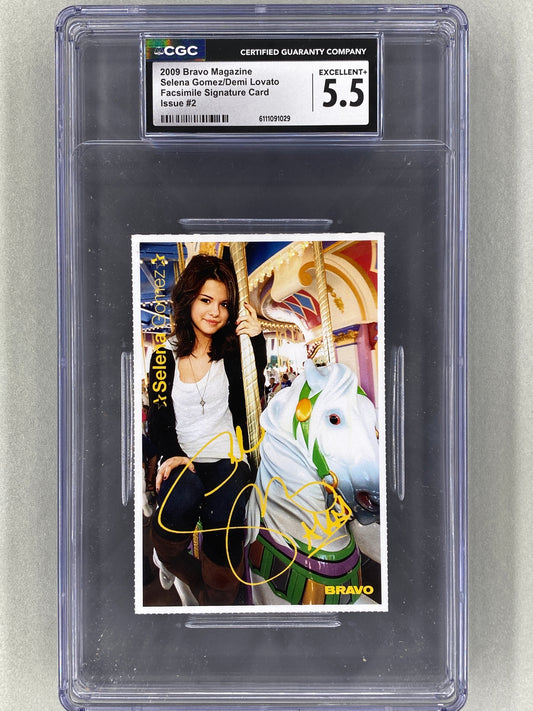 2009 Bravo Nr 2 Selena Gomez / Demi Lovato Autogrammkarten (Germany) CGC 5.5 Pop 1 (Music)