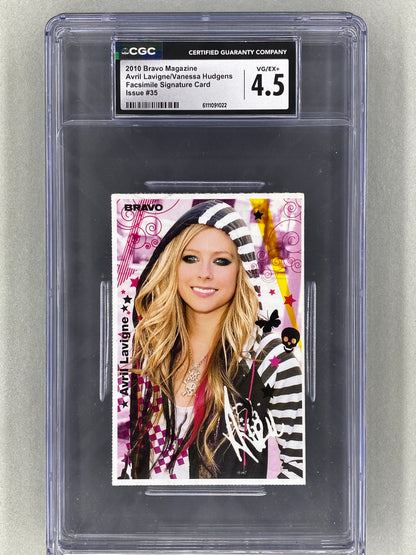2010 Bravo Nr 35 Avril Lavigne / Hudgens Autogrammkarten (Germany) CGC 4.5 Pop 1 (Music)