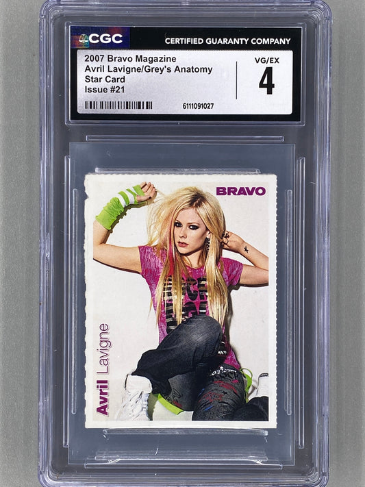 2007 Bravo Nr 21 Avril Lavigne / Gray's Anatomy Star Card (Germany) CGC 4 Pop 1 (Music)