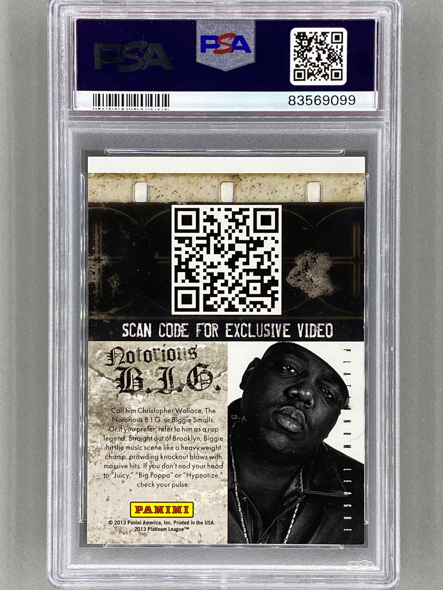 2013 Panini Black Friday Notorious B.I.G. HRX PSA 9 Pop 99 (Music)