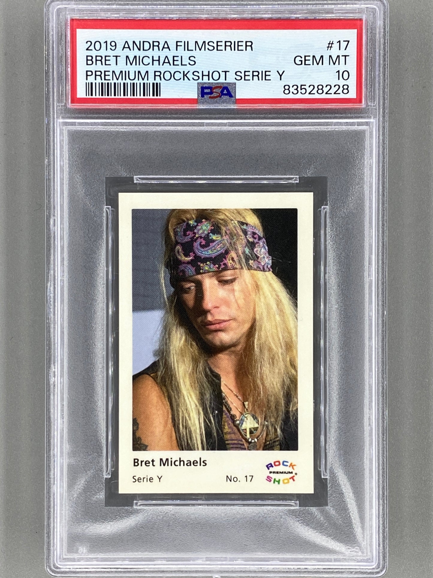 2019 Andra Filmserier #17 Bret Michaels Premium ROCK SHOT Serie Y PSA 10 Pop 2 (Music)