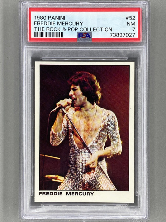 1980 Panini #52 Freddie Mercury The Rock & Pop Collection PSA 7 Pop 2 (Music)