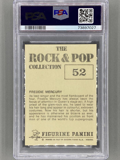 1980 Panini #52 Freddie Mercury The Rock & Pop Collection PSA 7 Pop 2 (Music)