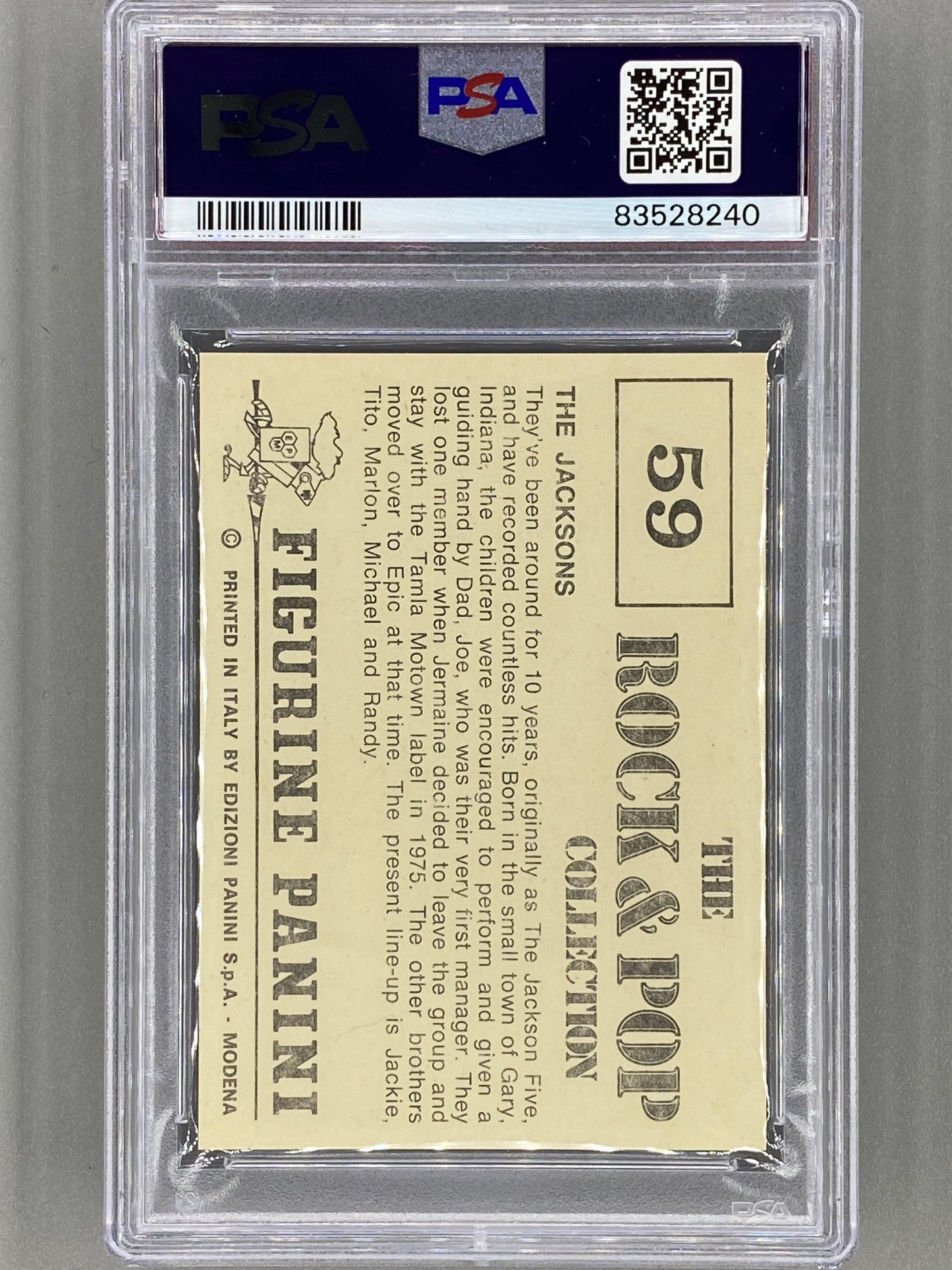 1980 Panini #59 The Jacksons The Rock & Pop Collection PSA 9 Pop 3 - None Higher (Music)