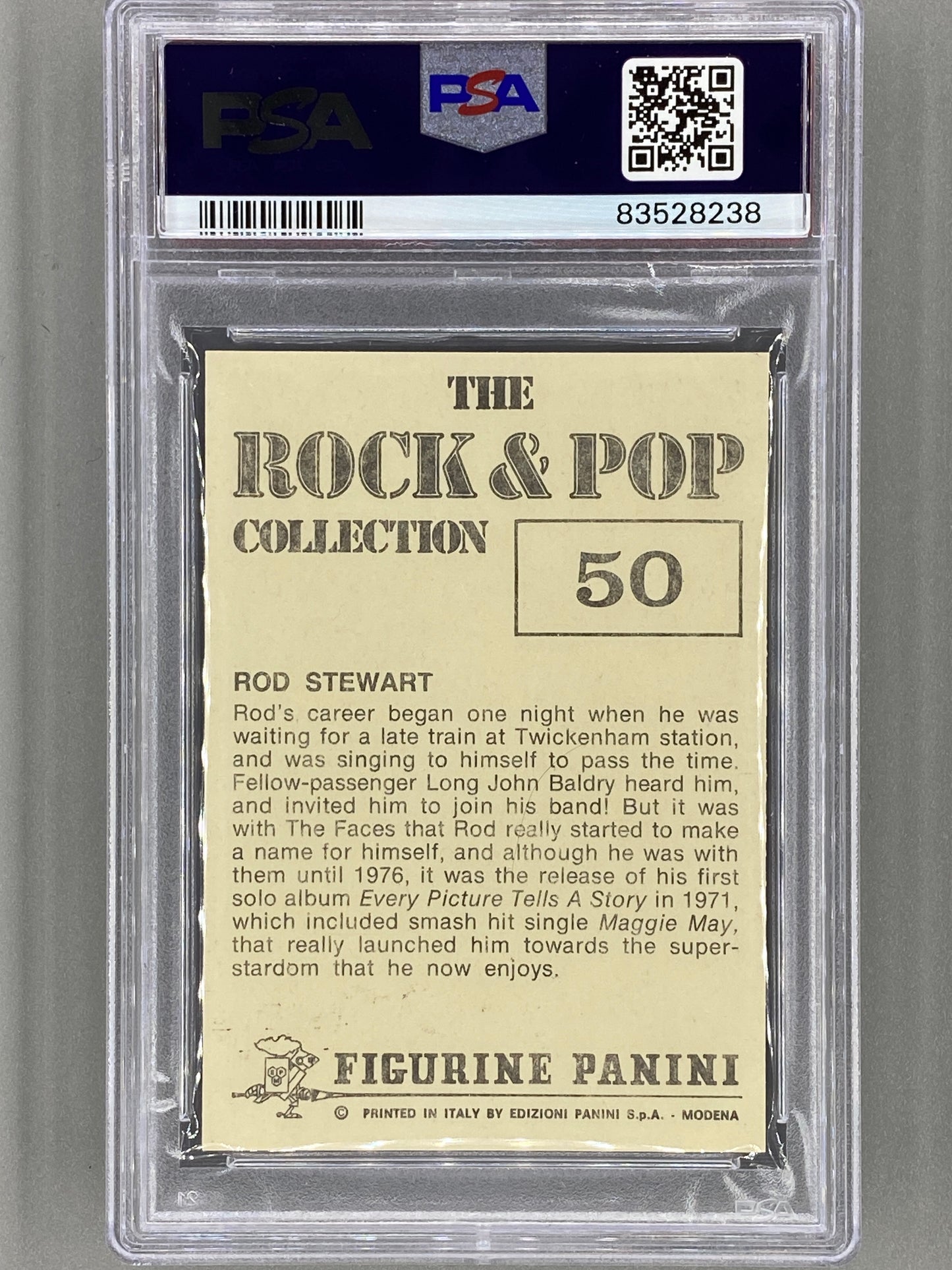 1980 Panini #50 Rod Stewart The Rock & Pop Collection PSA 8 Pop 4 (Music)