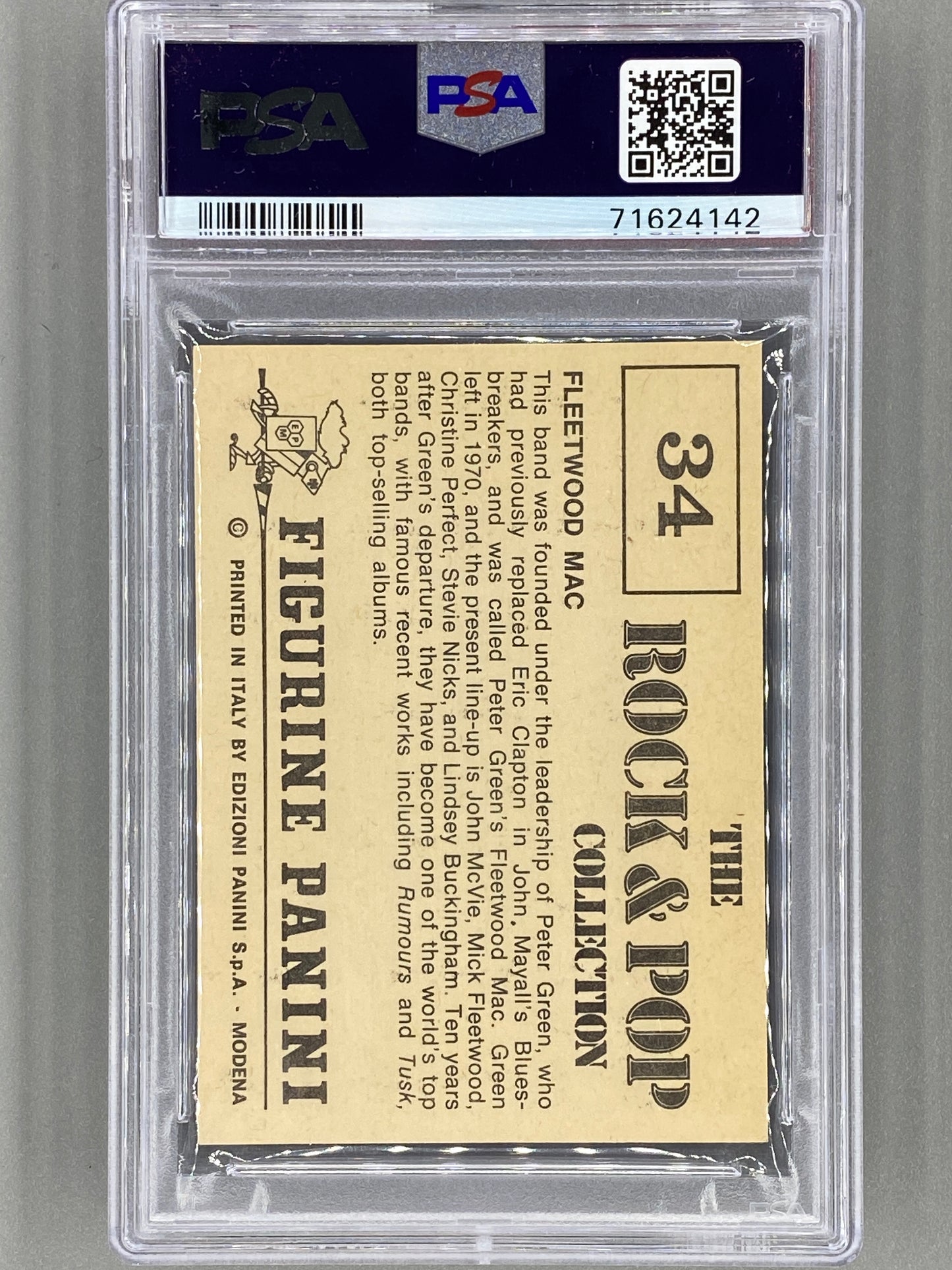 1980 Panini #33 & #34 Fleetwood Mac Rock & Pop Collection 2 Card Lot PSA 9 & 8 (Music)