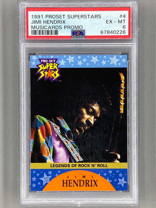 1991 Proset Superstars #4 Jimi Hendrix Musicards Promo PSA 6 Pop 4 (Music)