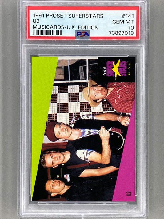 1991 Pro Set Superstars #141 U2 Musicards U K Edition PSA 10 - Pop 10 (Music)