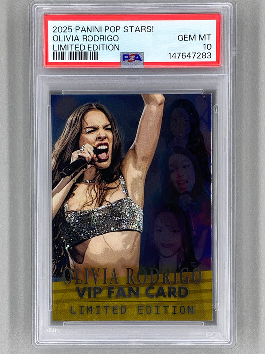 2025 Panini Pop Stars Olivia Rodrigo VIP Limited Edition (UK) PSA 10 Pop 2 (Music)