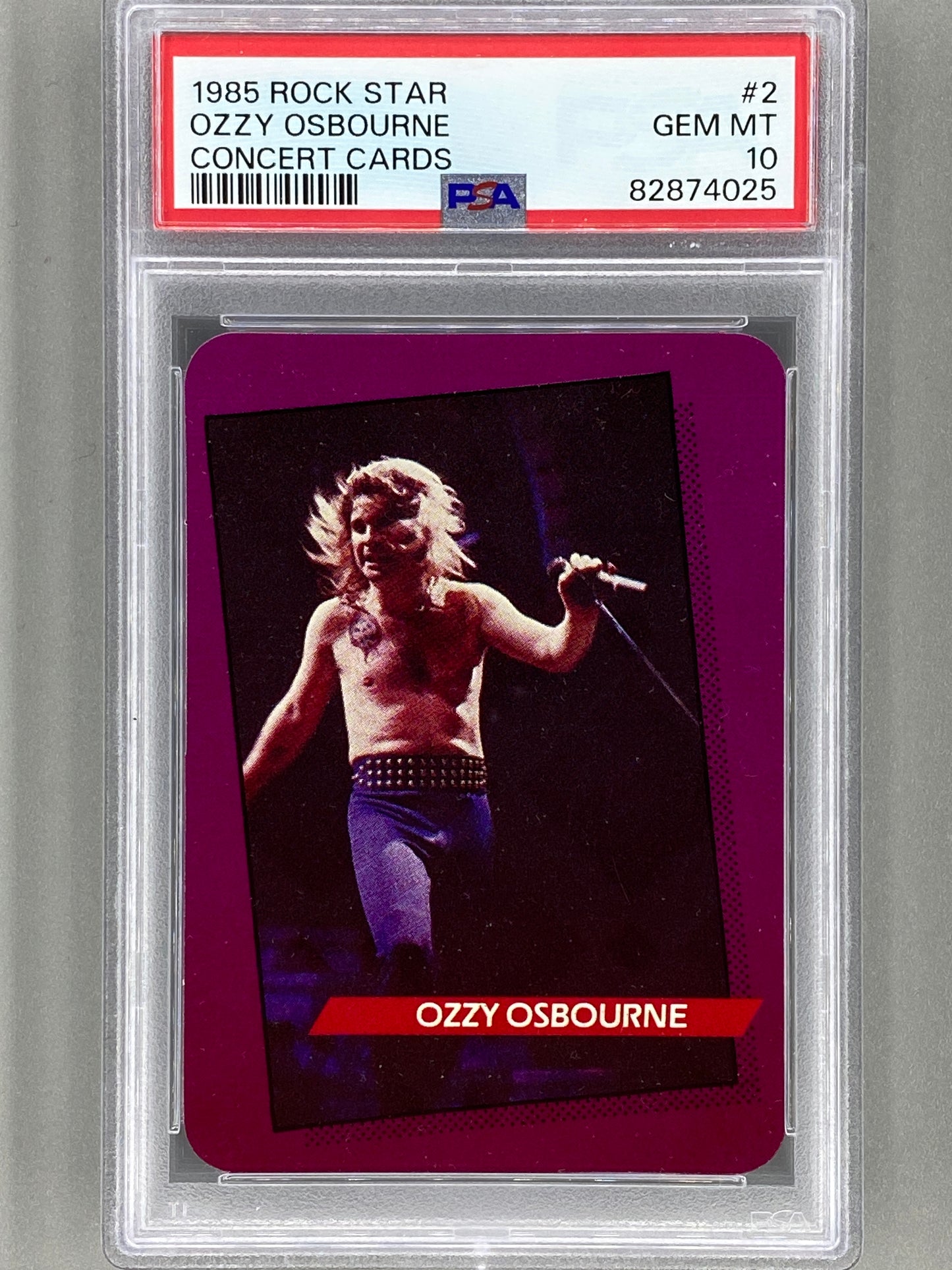 1985 AGI Rock Star #2 Ozzy Osbourne Concert Cards  PSA 10 - Pop 3 (Music)