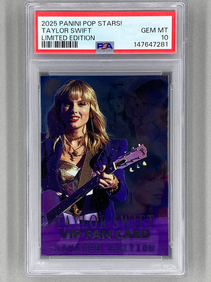 2025 Panini Pop Stars Taylor Swift VIP Limited Edition (UK) PSA 10 Pop 3 (Music)