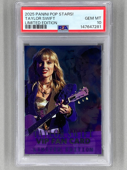 2025 Panini Pop Stars Taylor Swift VIP Limited Edition (UK) PSA 10 Pop 3 (Music)