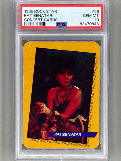 1985 AGI Rock Star #68 Pat Benatar Concert Cards  PSA 10 - Pop 3 (Music)