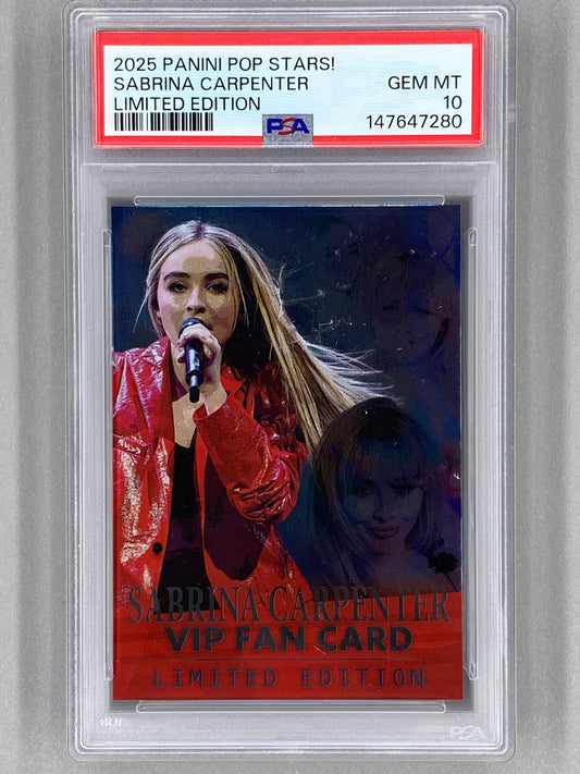2025 Panini Pop Stars Sabrina Carpenter VIP Limited Edition (UK) PSA 10 Pop 2 (Music)