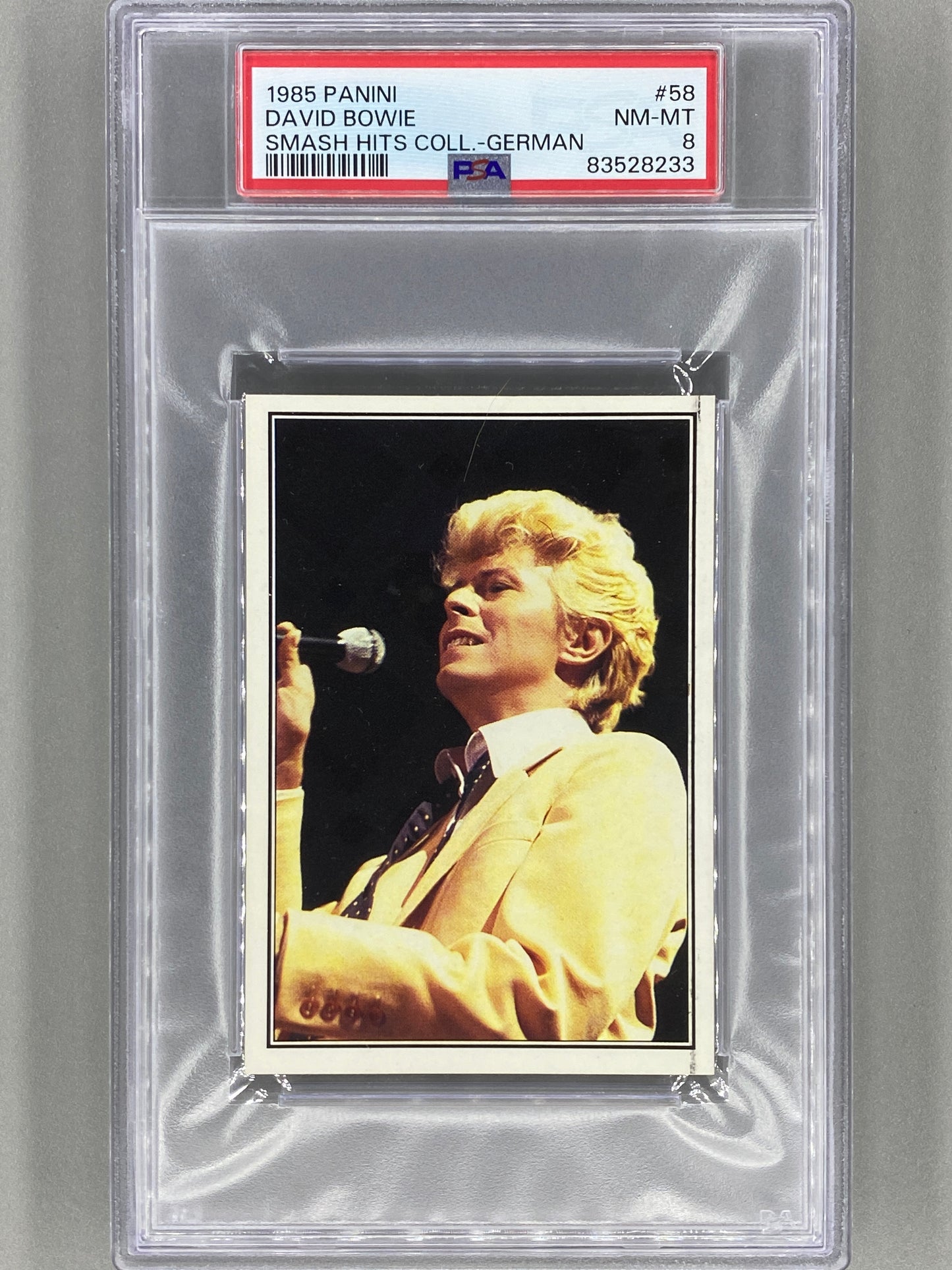 1985 Panini #58 David Bowie (German) Smash Hits Collection PSA 8 - Pop 1 (Music)