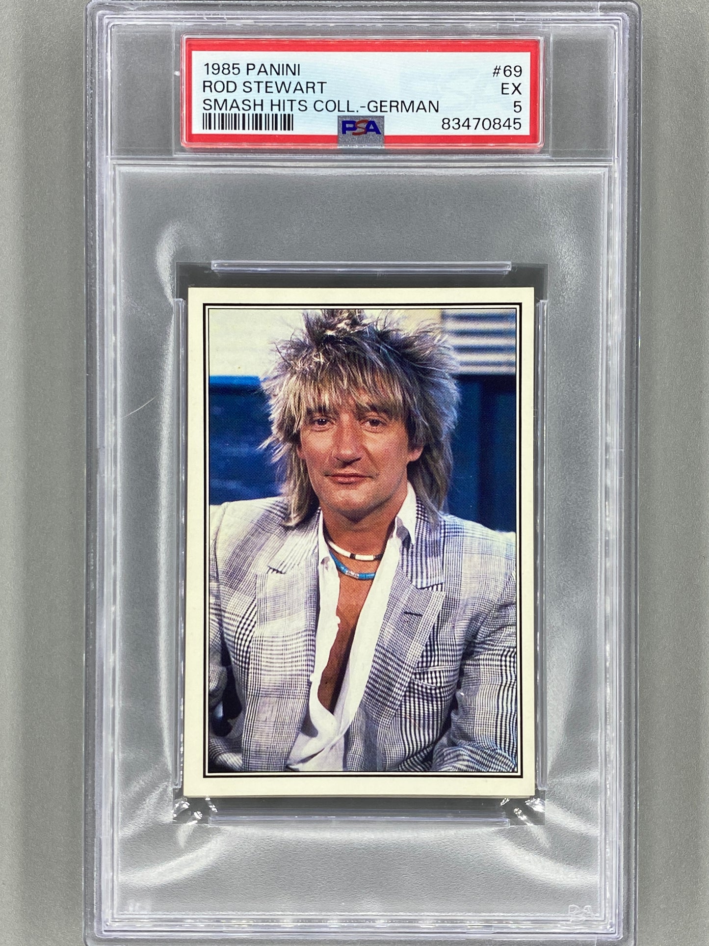 1985 Panini #69 Rod Stewart (German) Smash Hits Collection PSA 5 - Pop 1 (Music)