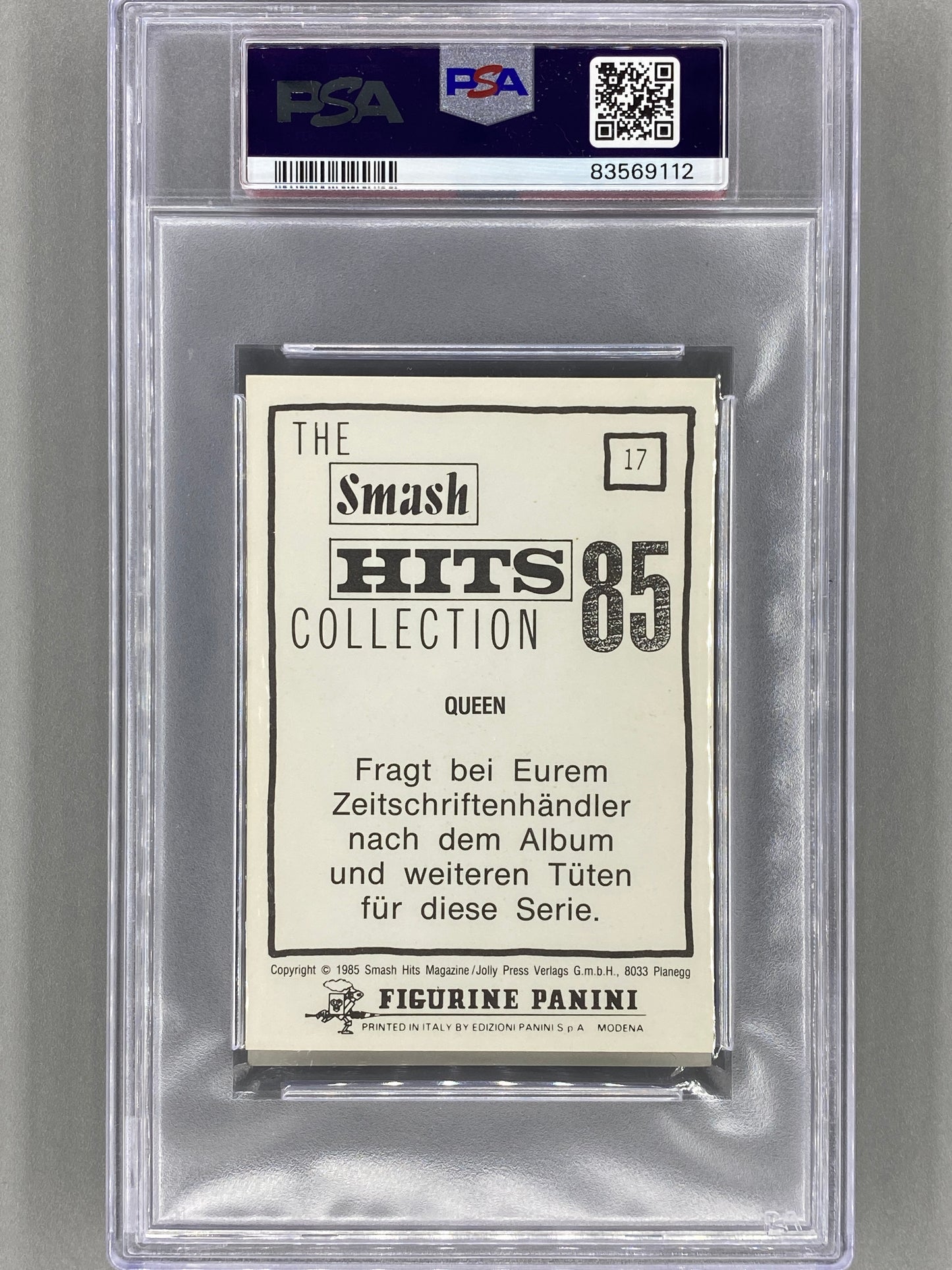 1985 Panini #17 Queen (German) Smash Hits Collection PSA 6 - Pop 1 (Music)