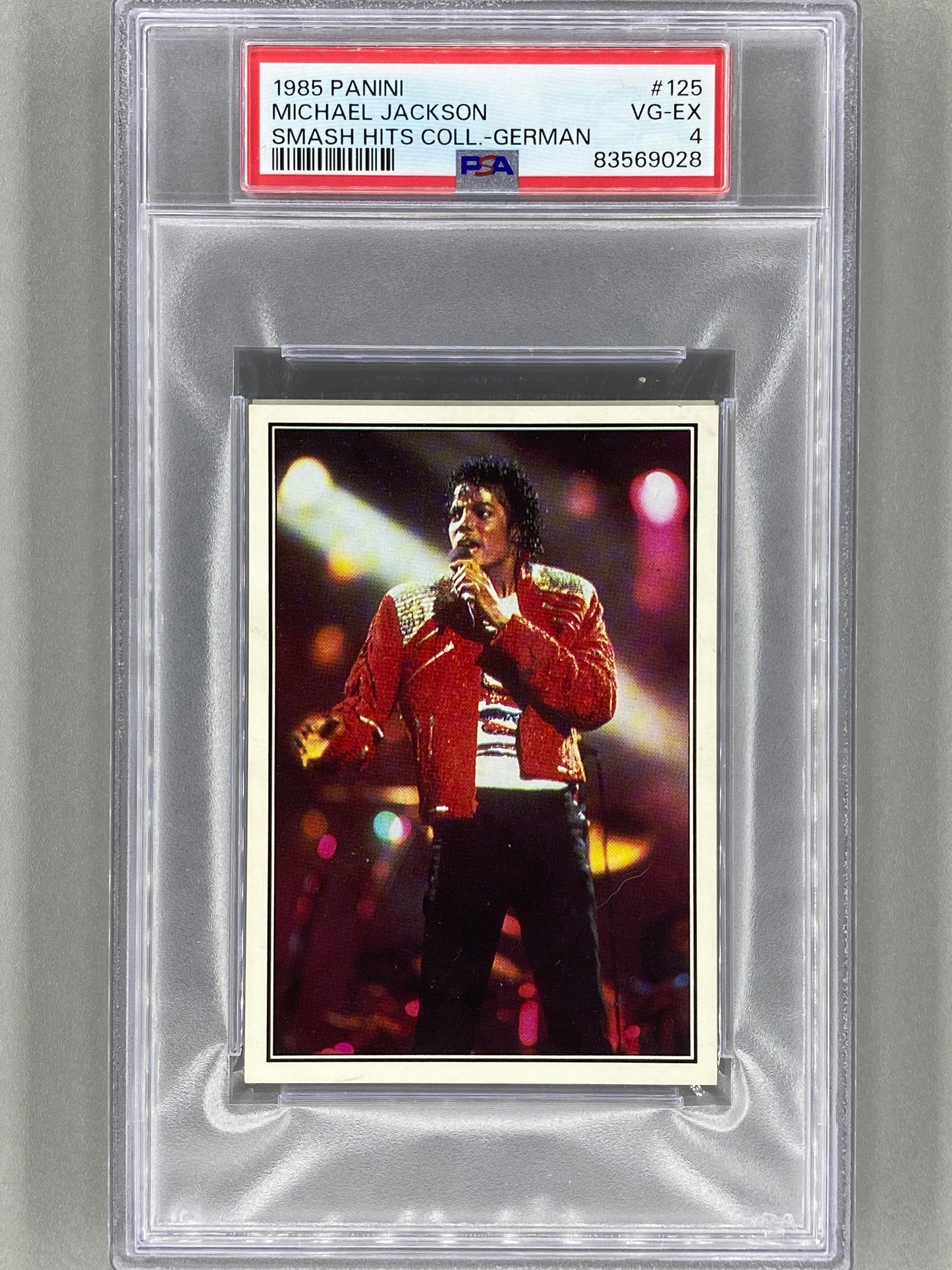 1985 Panini #125 Michael Jackson (German) Smash Hits Collection PSA 4 - Pop 2 (Music)