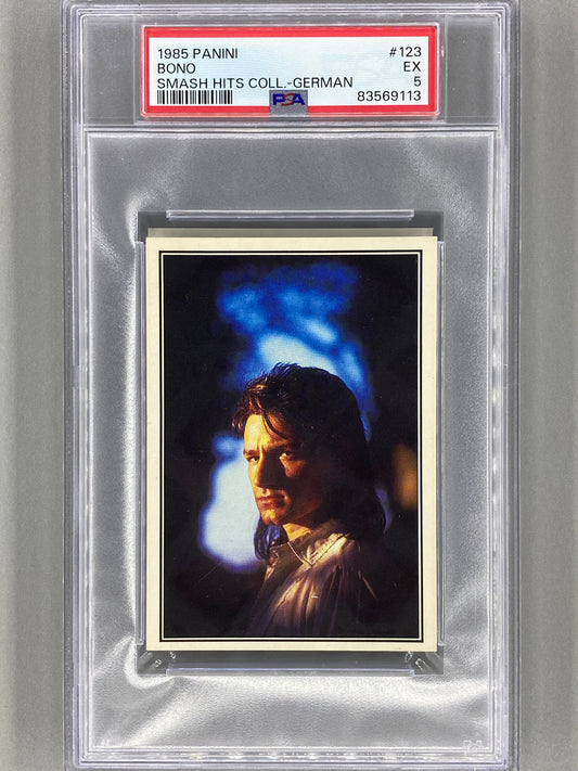 1985 Panini #123 Bono (German) Smash Hits Collection PSA 5 - Pop 1 (Music)