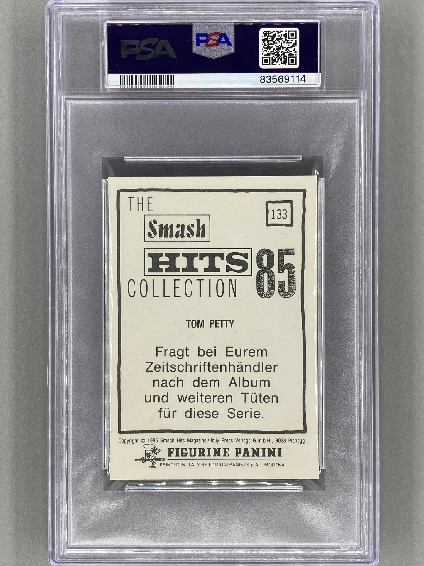 1985 Panini #133 Tom Petty (German) Smash Hits Collection PSA 6 - Pop 2 (Music)