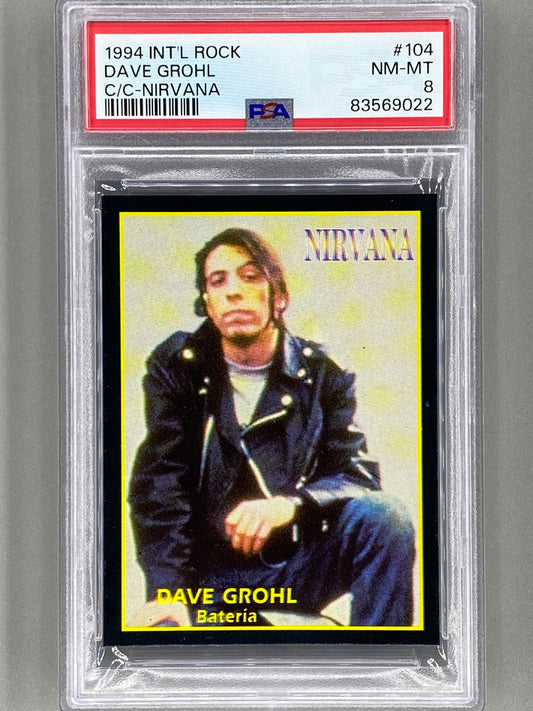 1994 Ultra Figus #104 Dave Grohl Intl Rock Cards Nirvana PSA 8 Pop 6 (Music)