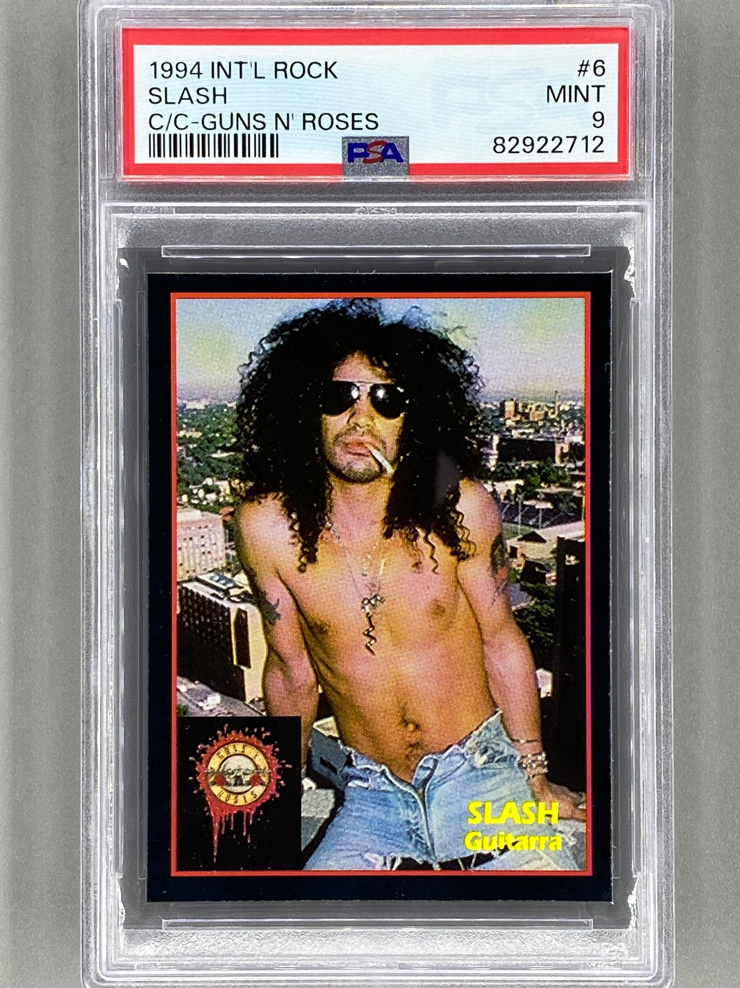 1994 Ultra Figus #6 Slash Intl Rock Cards Guns N Roses PSA 9 Pop 3 (Music)