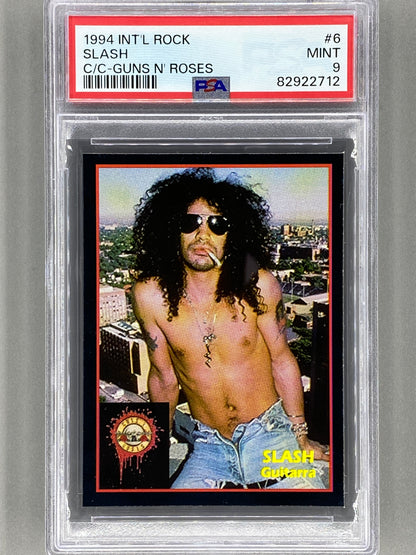 1994 Ultra Figus #6 Slash Intl Rock Cards Guns N Roses PSA 9 Pop 3 (Music)