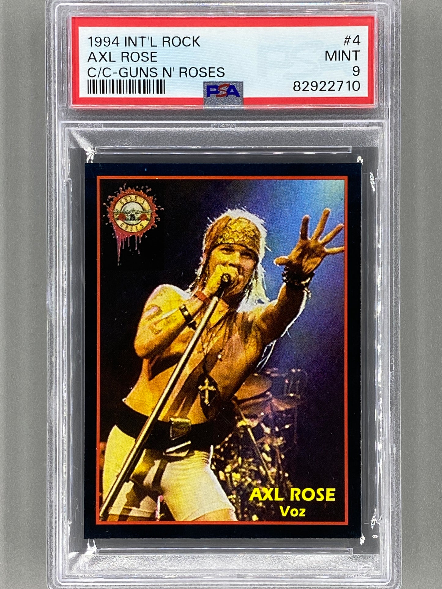 1994 Ultra Figus #4 Axl Rose Intl Rock Cards Guns N Roses PSA 9 Pop 1 (Music)