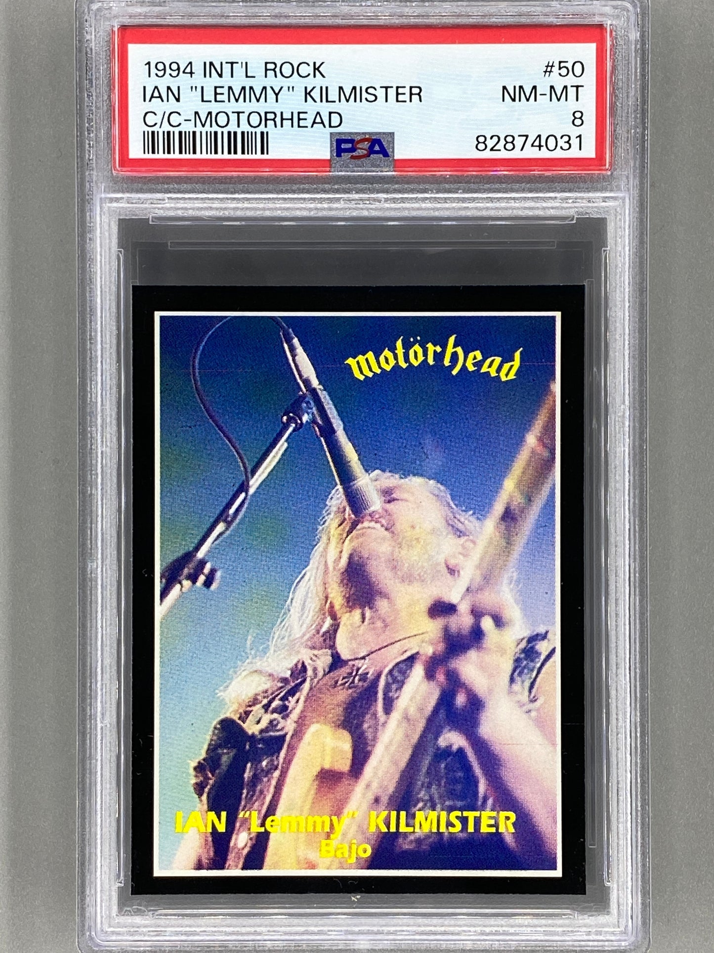 1994 Ultra Figus #50 Ian Lemmy Kilmister Intl Rock Cards Motorhead PSA 8 Pop 1 (Music)